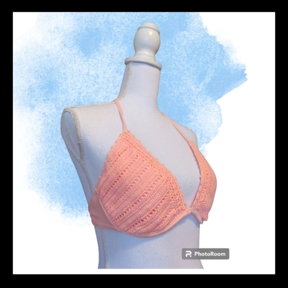 BRAZILLIAN cut HOT Pink Stripe HIGH Waisted Bikini Bottoms & Crotched top - Picture 3 of 12